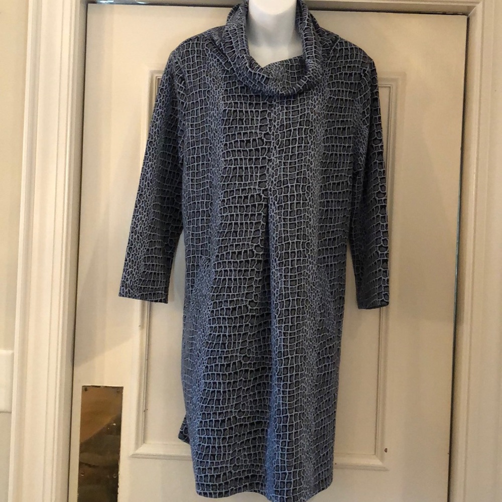Tyler Boe Kim cowl neck snake print dress sz L
